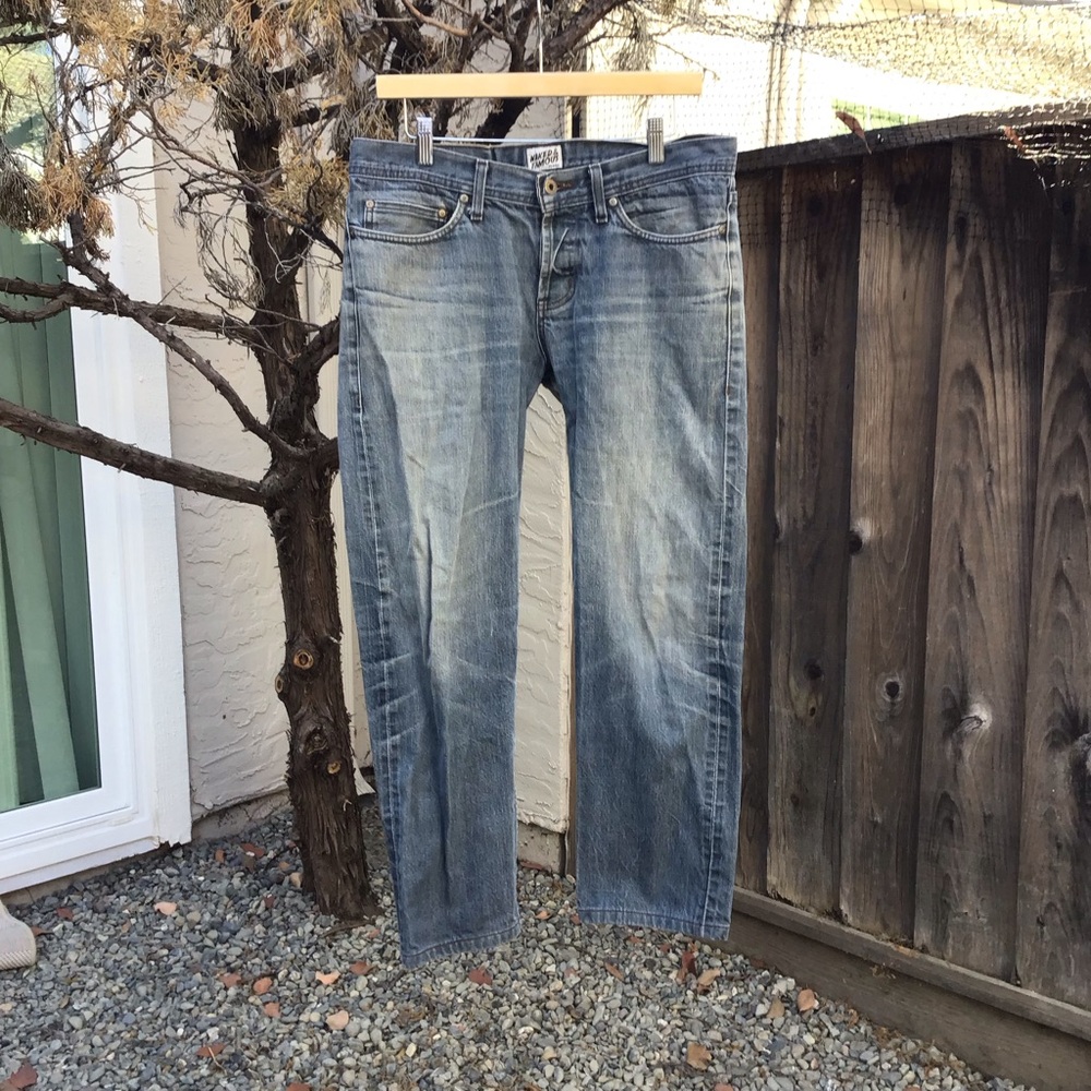 Naked & Famous weird guy jade selvedge jeans men’s 33 blue denim Japanese
